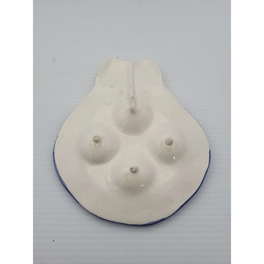 Vtg Hand-Painted Easter Bunny Ceramic Deviled Egg Holder Rabbit Candy‎ Dish 539